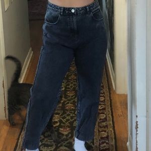 Dark Acid Wash Boyfriend Jeans
